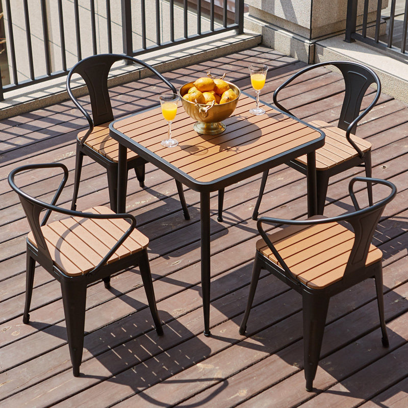 Outdoor Patio Table and Chair Set, Weather-Resistant Leisure Tea Dining Table for Commercial Use in Milk Tea and Coffee Shops, Villa Outdoor Furniture Outdoor Patio Table and Chair Set, Weather-Resistant Leisure Tea Dining Table for Commercial Use in Milk Tea and Coffee Shops, Villa Outdoor Furniture