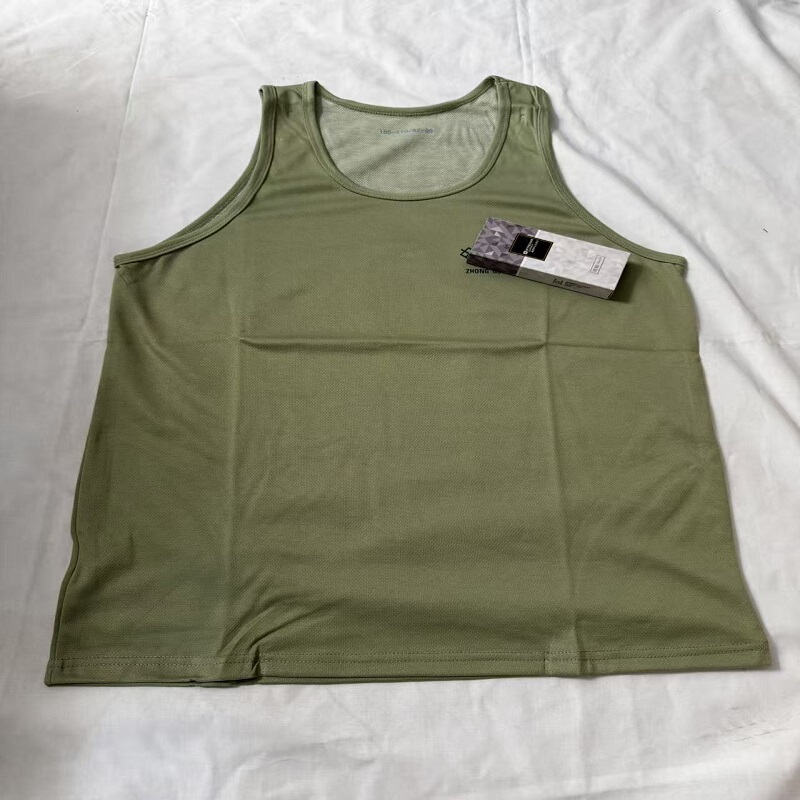 Vest Made of Polyester-Cotton, Sleeveless, for Physical Training, Quick-Drying, Breathable, Sweat-Wicking, Fitness Vest, Sweat-Absorbent, Men's Summer Green Vest Made of Polyester-Cotton, Sleeveless, for Physical Training, Quick-Drying, Breathable, Sweat-Wicking, Fitness Vest, Sweat-Absorbent, Men's Summer Green