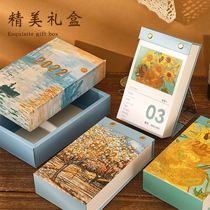 Small days dont turn up 2022 Postcards desk calendar Retro art Wind movie Terra table Calendar Desktop Pendulum