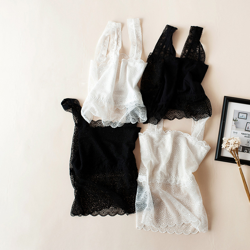 Harness Vest Woman Anti-Walking Light Lace Summer Style Fashion Inner Hitch Pure long version with slim wrap chest and bottom trowel