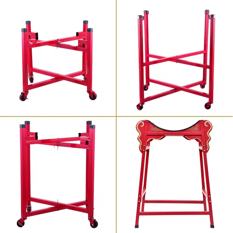 China Red Bull Leather Drum Performance Drum Stand Foldable Universal Wheel Drum Rack Vertical Iron Drum Rack Gong Drum Dragon Drum Rack-Taobao