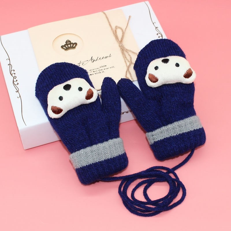 Children's gloves warm girls boys cotton 1-2 baby wool baby cute all refers to autumn and winter 3-6 years old