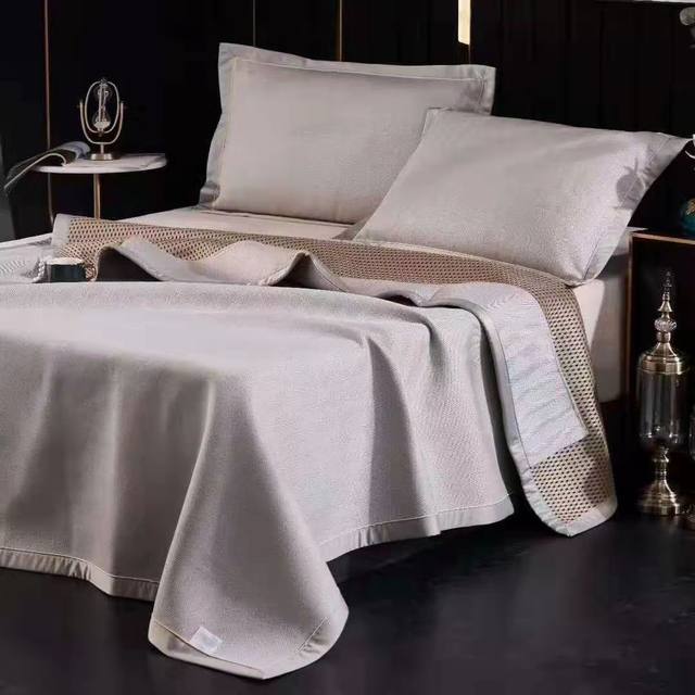 Silk mat mat summer cool soft mat double student ice silk mat three-piece set silk sheet mat mat rattan mat