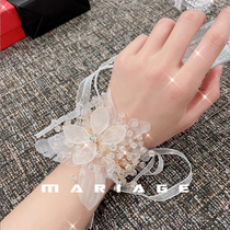 Mariage Hands Flowers Children Dance Wedding Supplies Cadeaux coréens Style Bridal Wrists Flowers Bridesmaid Sisters Group Bracelet