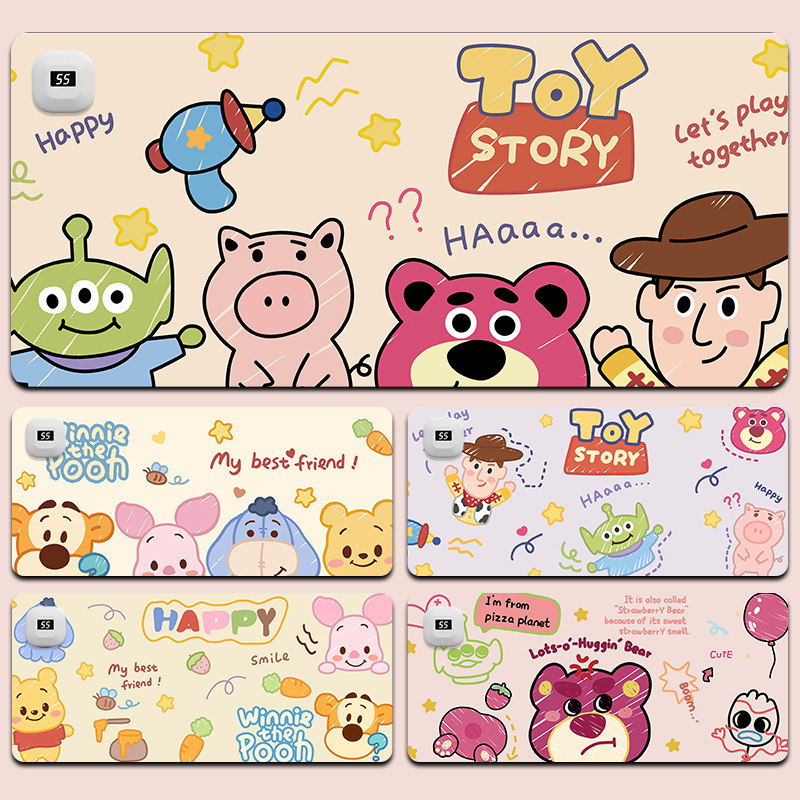 Cartoon Strawberry Bear Heating Mouse Pad Extra-large Office Desktop Heating Table Mat Student Dorm Room Writing Homework Warm-water Warm-water Table Mat-Taobao