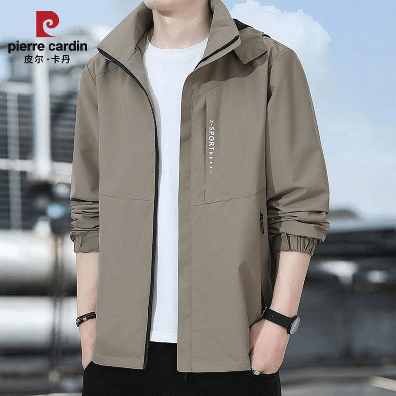 Pierre Cardin Outdoor Jacket Men's 2026 New Spring & Fall Outdoor Waterproof Large Size Casual Hooded Jacket Pierre Cardin Outdoor Jacket Men's 2026 New Spring & Fall Outdoor Waterproof Large Size Casual Hooded Jacket