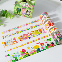 4 paragraphs 5 embroiled in suit PET and paper adhesive tapes Four Seasons Wind Sul series Handpainted cute Handbooks Growth Book Material Sticker