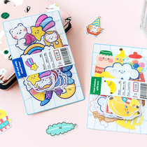Cute sticker bag animal digital flower plant fruit hand account decoration diy growth book material stickers embellishment