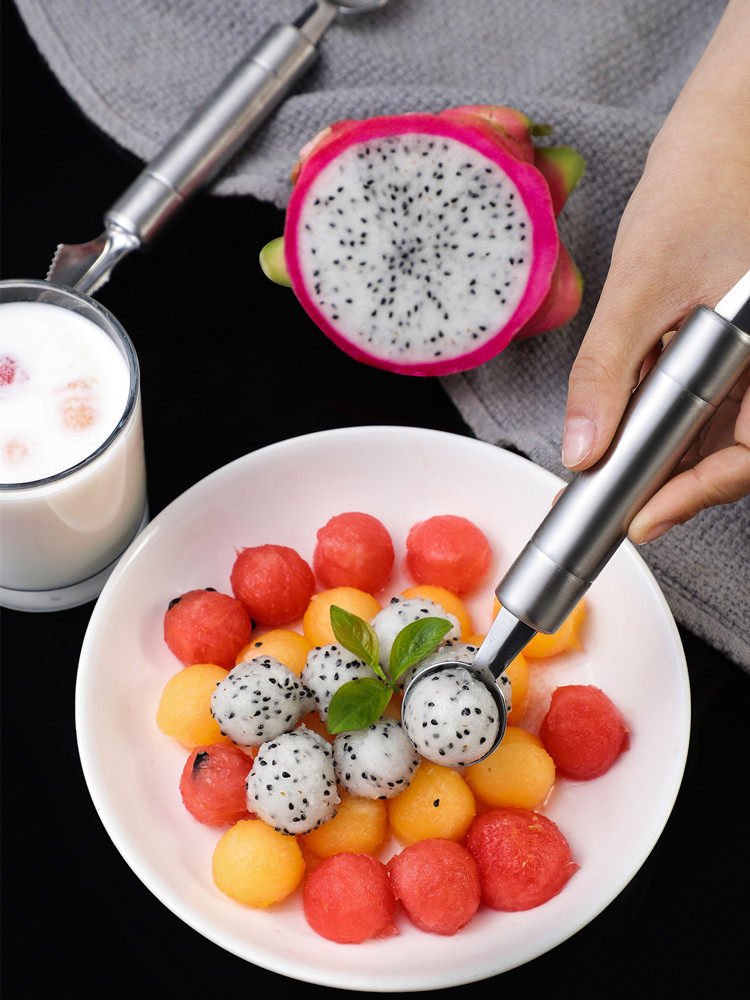 Vegetable and fruit ball digger cutting watermelon artifact stainless steel ball digging spoon platter tool set divider mold