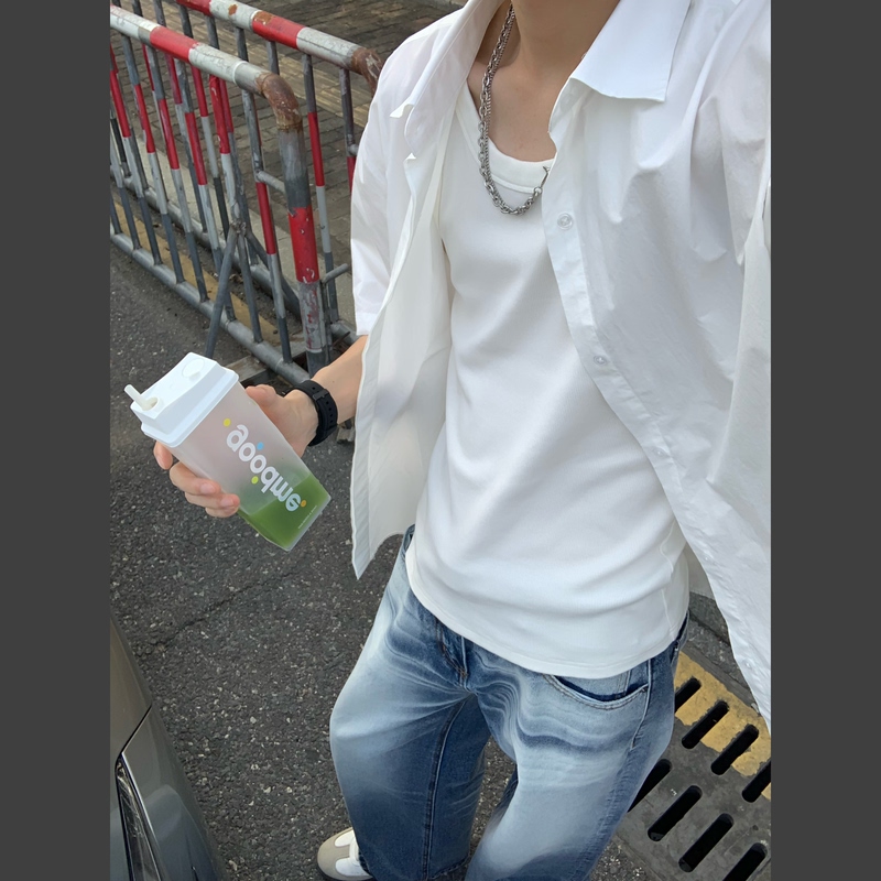Htrw Summer White Shirt, Pure White Unisex Shirt, Clean and Stylish Versatile Top