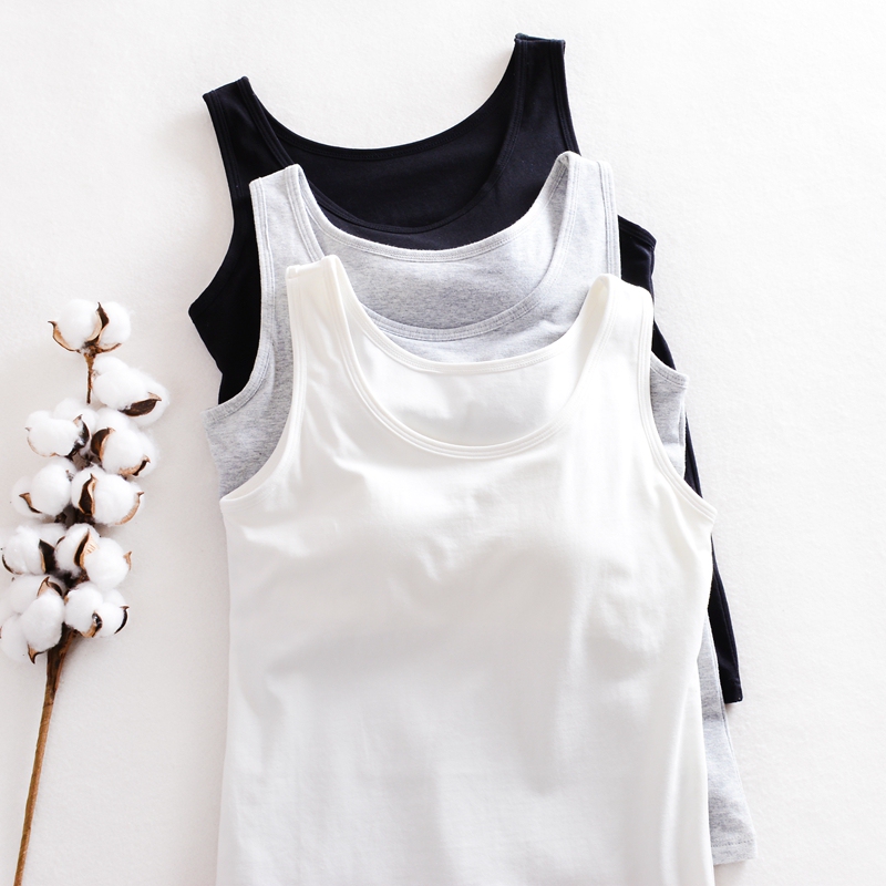 Pure Cotton Vest for Women with Built-In Bra, Integrated Bra and Underwear, Plus Size, Base Layer, Beautiful Back, Tube Top, Outerwear, Summer Pure Cotton Vest for Women with Built-In Bra, Integrated Bra and Underwear, Plus Size, Base Layer, Beautiful Back, Tube Top, Outerwear, Summer