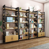 Steel Wood Bookshelf Landing minimalist bedroom containing cabinet with cabinet door Living room Easy multilayer iron art bookcase shelf