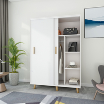 Wardrobe Solid Wood Modern Minima Home Bedroom Pushdoor Closet Closet Rental Room With Economy Type Easy Hanging Wardrobe