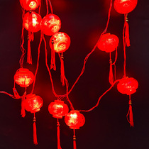 2022 tiger year small red lantern string hanging decoration New year led lantern with lantern Balcony Scene Arrangement Adornment Pendant