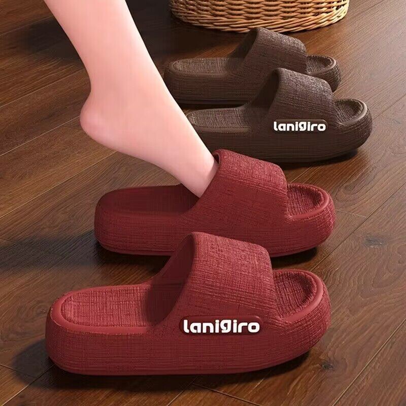 Slippers for Women Summer 2026 New Style Indoor Home Household Bathroom Anti-Slip Anti-Odor Thick-Soled Casual Slippers for Women