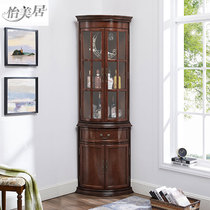 American solid wood triangle cabinet European living room corner by wall cabinet storage corner cabinet corner wine cabinet