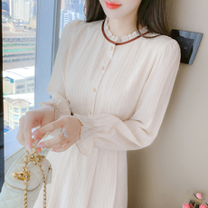 古风首服 早春蕾丝连衣裙女秋装2023年新款气质高级感收腰显瘦打底仙女长裙