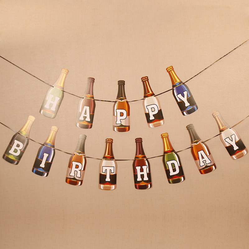 Birthday banner Birthday party decoration Adult party Child baby full moon 100 days birthday background wall Birthday decoration