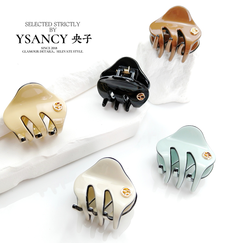 Ysancy Gold Label Acetate Mini Claw Clip Classic Shark Clip Exquisite Bangs Clip Ponytail Half-Tie Clip for Women Ysancy Gold Label Acetate Mini Claw Clip Classic Shark Clip Exquisite Bangs Clip Ponytail Half-Tie Clip for Women