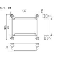 All-copper rose gold double-layer cosmetics rack European classical double-layer glass storage rack wall-mounted bathroom double-layer rack