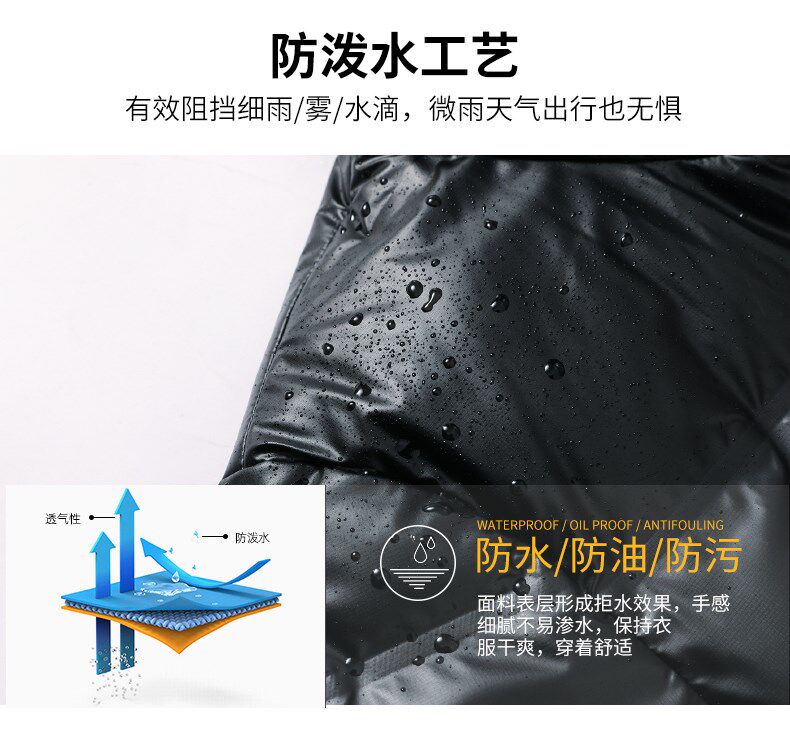 鸭鸭 男士中长款亮面羽绒服 90%含绒量 图5