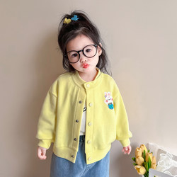 Girl Outwear Spring & Fall 2025 New arrival girl baby Western style Fashionable Casual Cardigan Kids Spring thin Tops