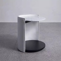 Nordic light luxury creative round marble small bedside table modern design simple quality bedroom storage bedside cabinet