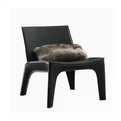 Saddle leather light luxury creative chair sample House exhibition center model room leisure club reception small stool home study bench customization