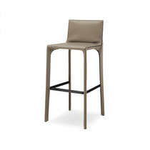  Nordic saddle leather household bar stool Simple modern high-legged stool Hotel cafe model room high-legged negotiation chair