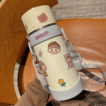 Simple student thermos cup large capacity water Cup male Lady portable outdoor kettle anti-drop stainless steel tea cup