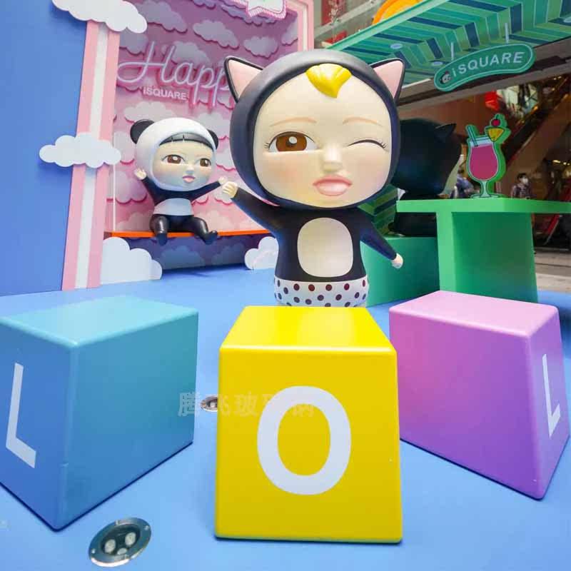 Fiberglass cartoon character sculpture shopping mall DP Meichen outdoor commercial mascot community kindergarten decoration customization
