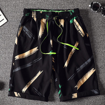 Hong Kong Tide brand shorts mens summer wear trend camouflage personality beach pants loose ice silk casual five-point pants