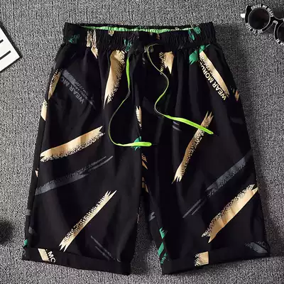 Hong Kong trendy brand shorts men's summer outdoor wear trend camouflage personality beach pants loose ice silk casual five-point pants