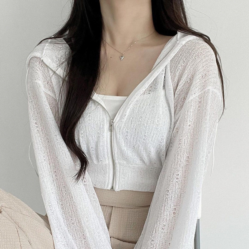 2021 fall new women's fashion Fashion Casual even cap Long sleeves slim fit grey Breathable Sunscreen Short jacket