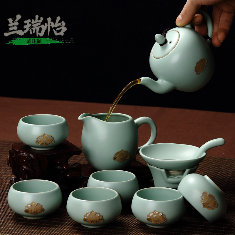 LAREEY Yu Kung Fu Tea Cup Tea pot Travel Office Tea Builder Ceramic Tea Leakage Group