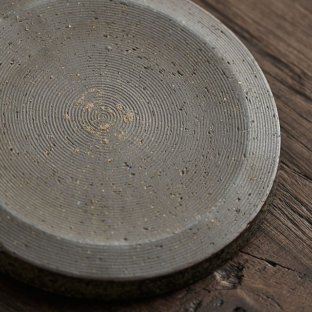 Undecorated pure handmade stoneware saucepan retro pastry small plate pot with teapot tray Japanese cuisine tray