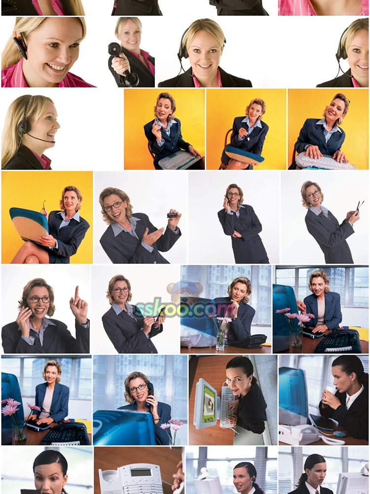 高清商务办公职场客服女士人物人像图片图库摄影照片背景设计素材插图6