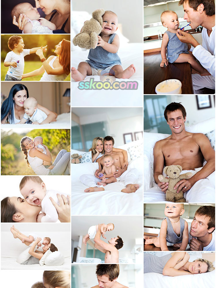 母子父子妈妈小孩亲子场景抱小孩人像特写图片摄影照片设计素材插图3