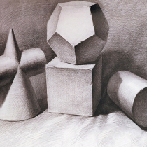 Creative sketch Imitation Card (Send Master Tutorial) Introductory Geometric Body Teaching Materials Foundation Painting Collection Fine Arts Generation