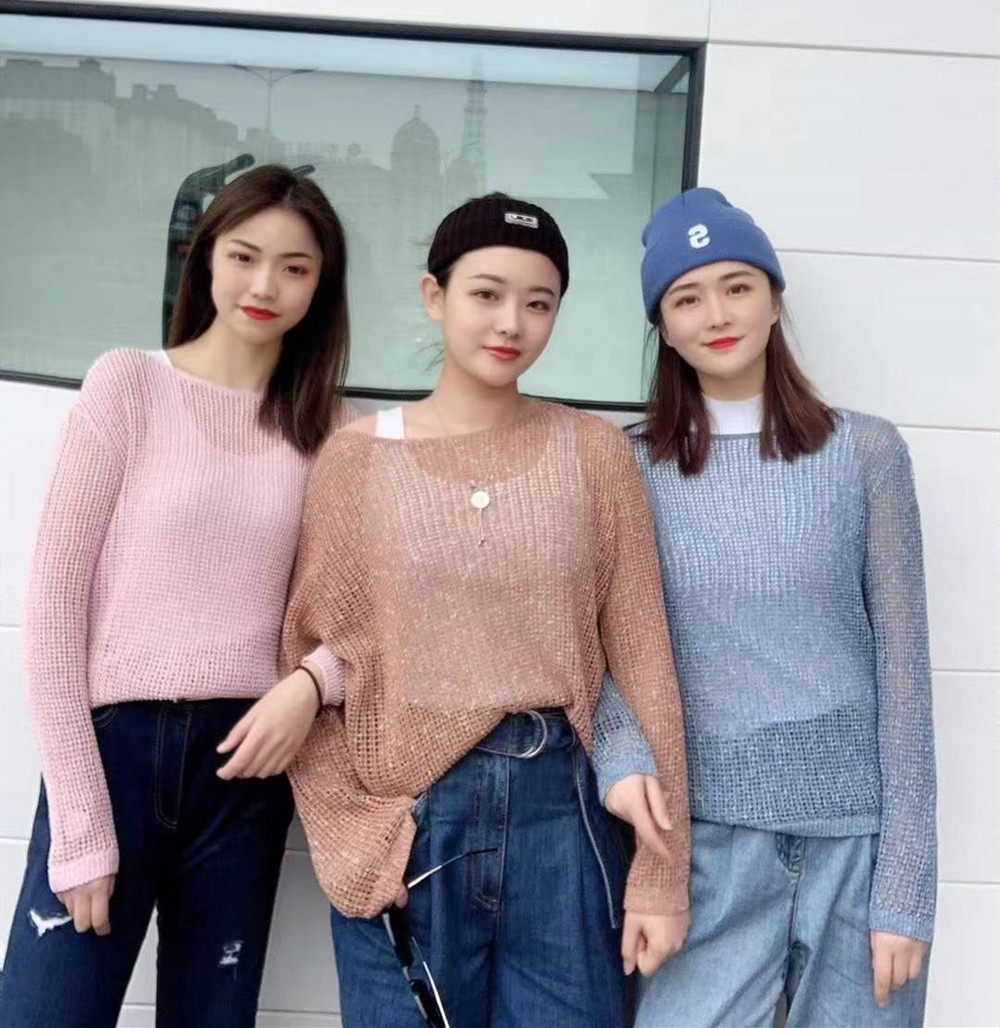 Year Amasch New Special 2022 Spring Autumn New Special Cabinet Women's Clothing Hollowed-out Cardiovert Sweater Hooded Sweatshirt