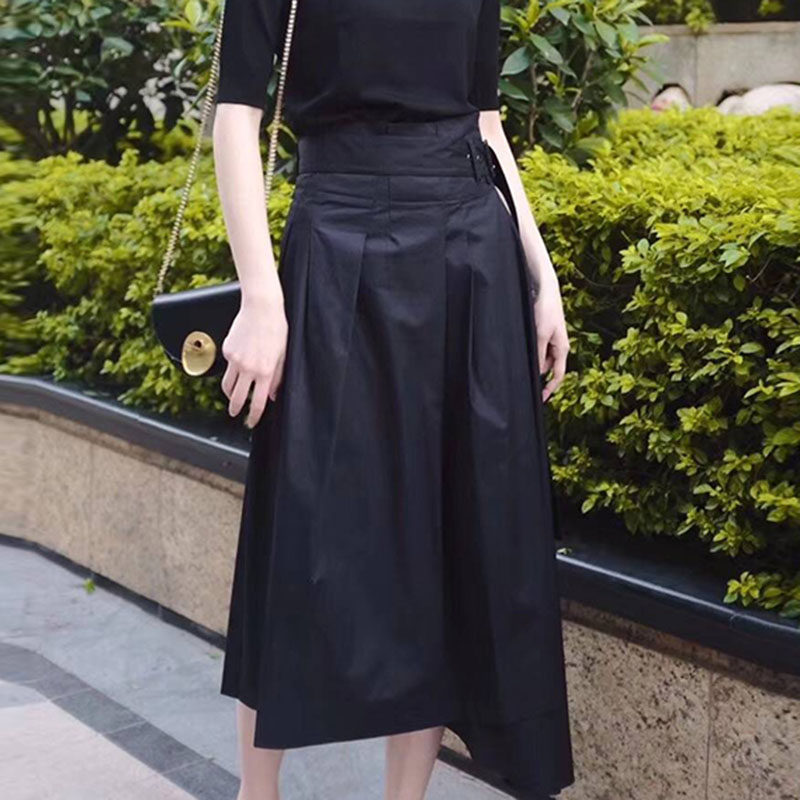 Year Amashxinte 2022 spring and autumn new counter women's clothing a-line skirt all-match half-high waist skirt