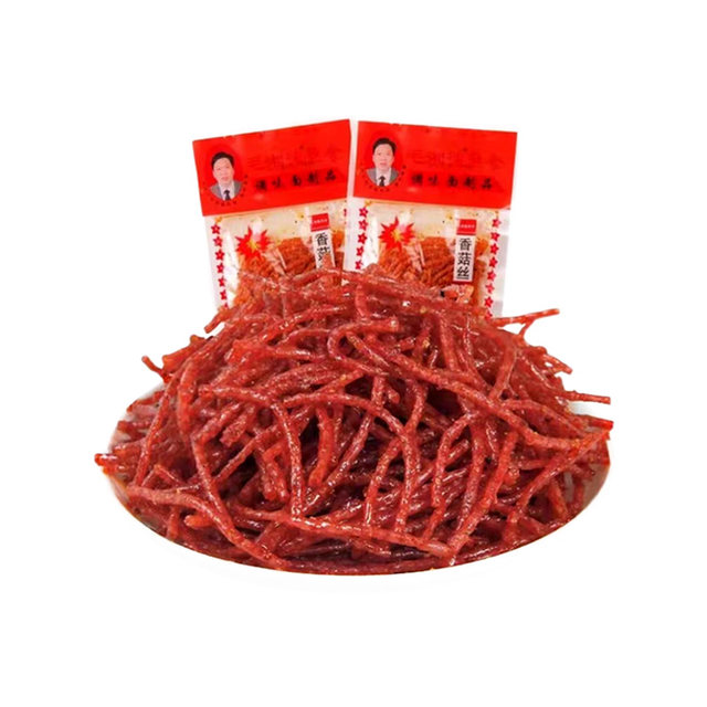 Mao Xiangde shredded mushroom sauce, shredded pork noodle products, spicy strips and potato shreds, the taste of childhood is spicy, spicy spicy slices, spicy