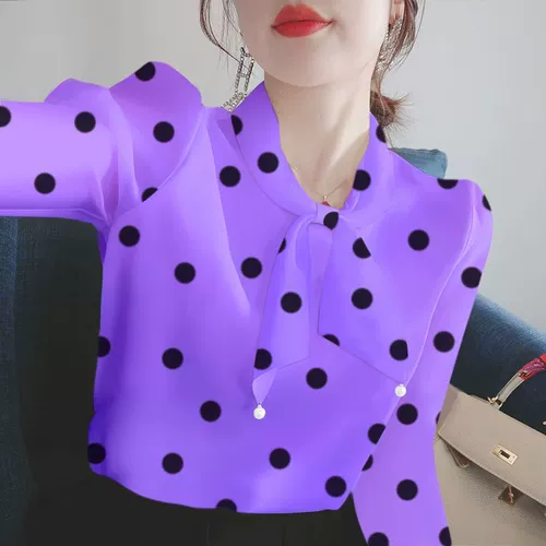 Футболка, шифоновый осенний лонгслив, рубашка, V-образный вырез, оверсайз