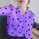 Пурпурная нижняя точка в горошек (510 длинных рукава)