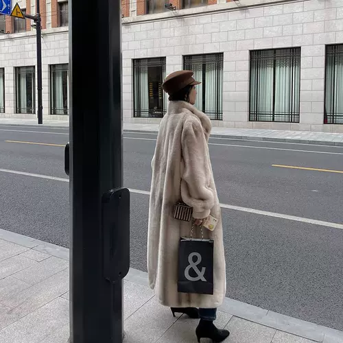 2025 зимняя свободная утолщенная стильная норковая экологически чистая меховая куртка, зимнее пальто, женский нагрудный платок