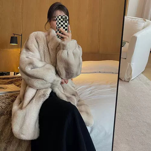 2025 зимняя свободная утолщенная стильная норковая экологически чистая меховая куртка, зимнее пальто, женский нагрудный платок