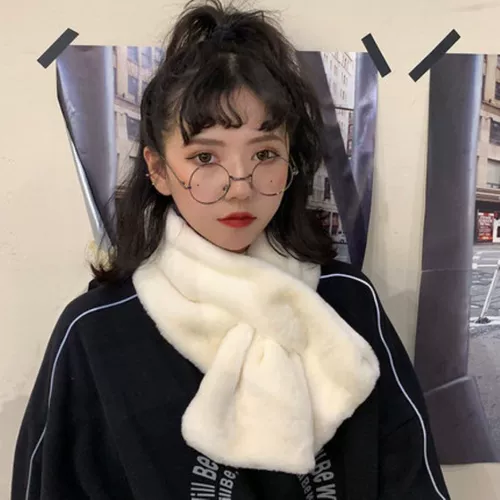 Зимний шарф, универсальный милый бархатный шарф-платок для школьников, в корейском стиле, увеличенная толщина