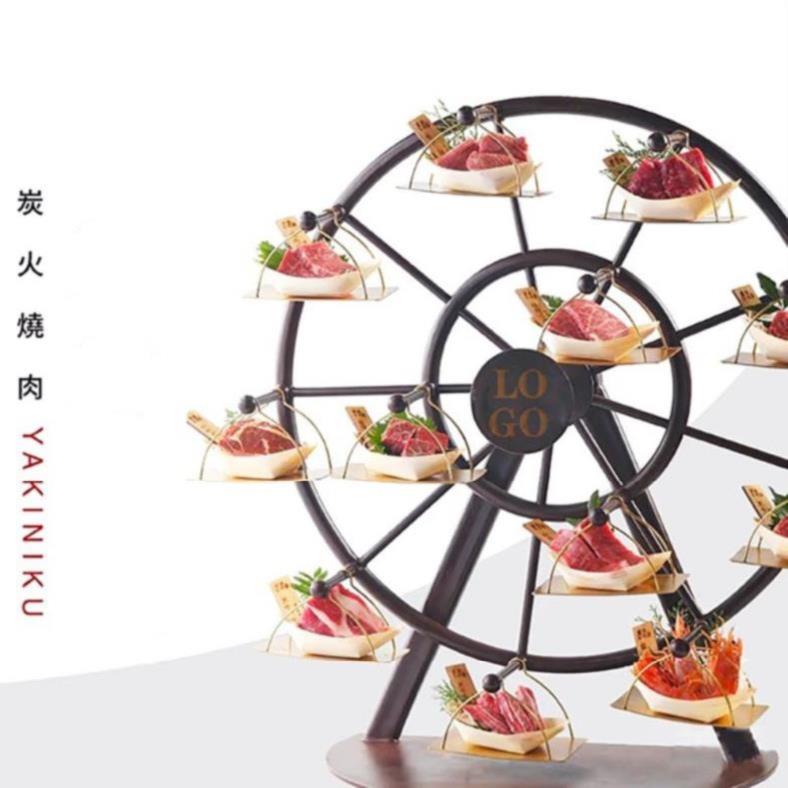 Wedding Ferris wheel barbecue grill Japanese and Korean net red hot pot sushi plate dessert shop Japanese tableware dessert table custom home