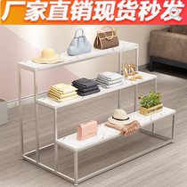 Clothing Store Running Water Table Show Shelves Rectangular Landing Middle Island Table High And Low Display Shelf Placement Shoe Pack Shelf Ladder