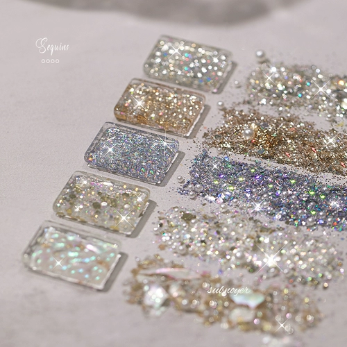 Жемчужная пудра, блестки для ногтей, ультратонкее смешанное украшение для ногтей для маникюра, популярно в интернете, коллекция 2023